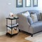 Black 3-Tier Rolling Side Table, Slim Narrow End Table with Wheels for Small Spaces